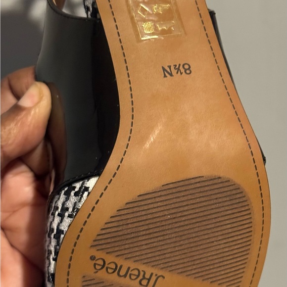 Heels Shoes Pumps Houndstooth Sling Back J Renee Women Sz 8.5 Narrow Church - Picture 8 of 8